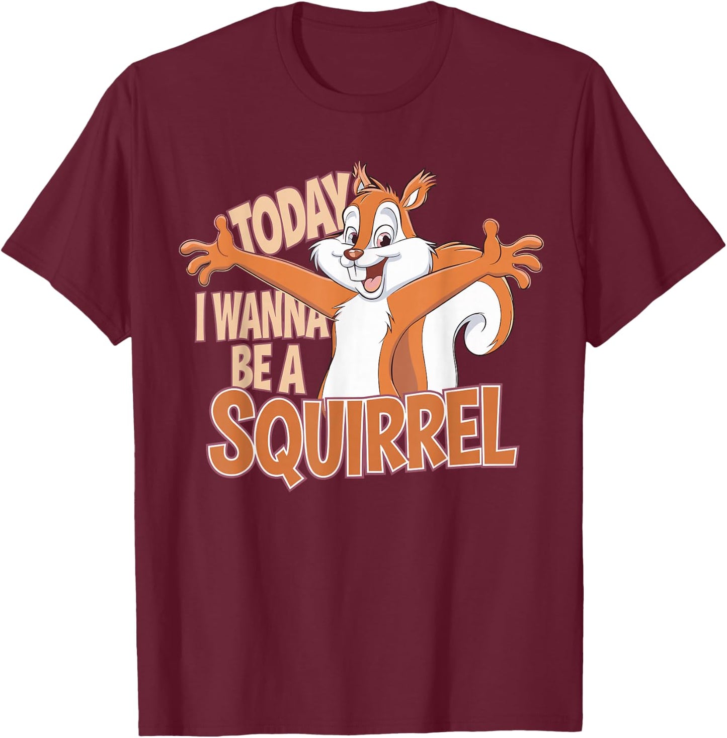 Childrens Today I wanna be a Squirrel Design | Kids Squirrel T-Shirt - T-Shirt | Maroon