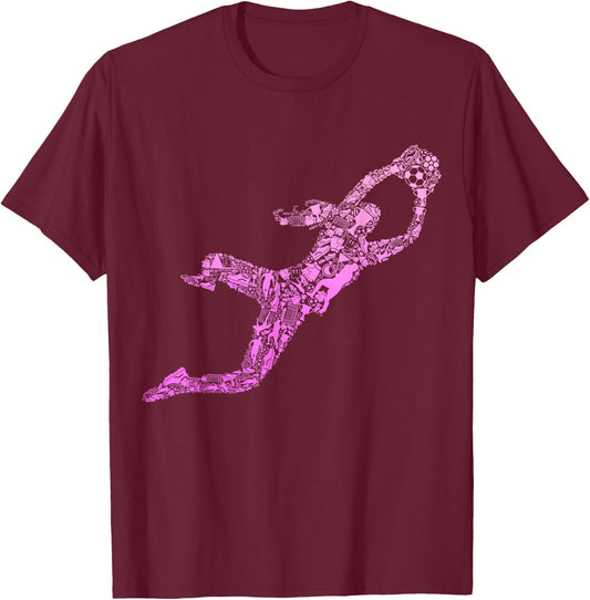 Fußball Torwart Torhüter Mädchen Fußballerin Frauen Damen T-Shirt - T-Shirt | Maroon