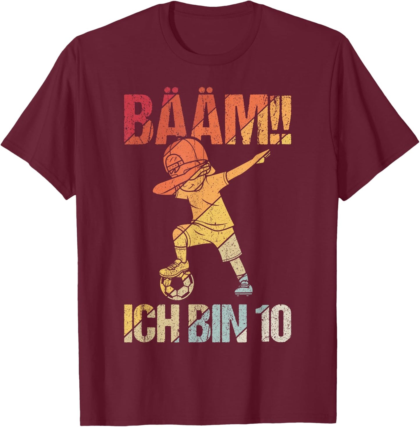 BÄÄM Ich bin 10 Dabbing Birthday Shirt 10 Years Boys , black T-Shirt - T-Shirt | Maroon