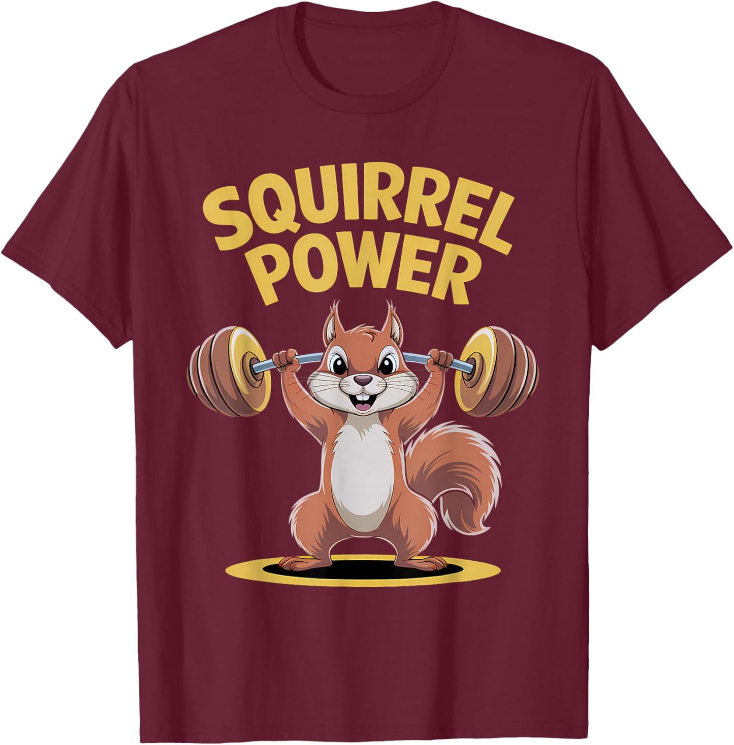 Squirrel Power Funny Strength Gym Weight Lifting Men T-Shirt - T-Shirt | Maroon