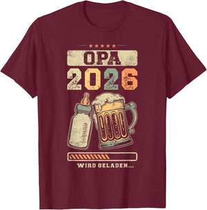 Grandpa 2026, Pregnancy Announcement T-Shirt - T-Shirt | Maroon