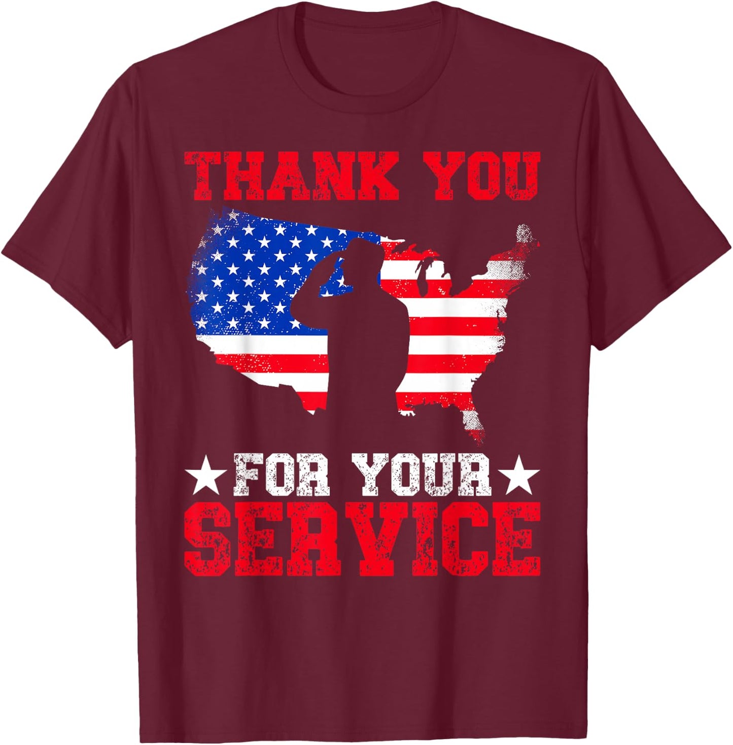 Thank You for Your Service T-Shirt - T-Shirt | Maroon