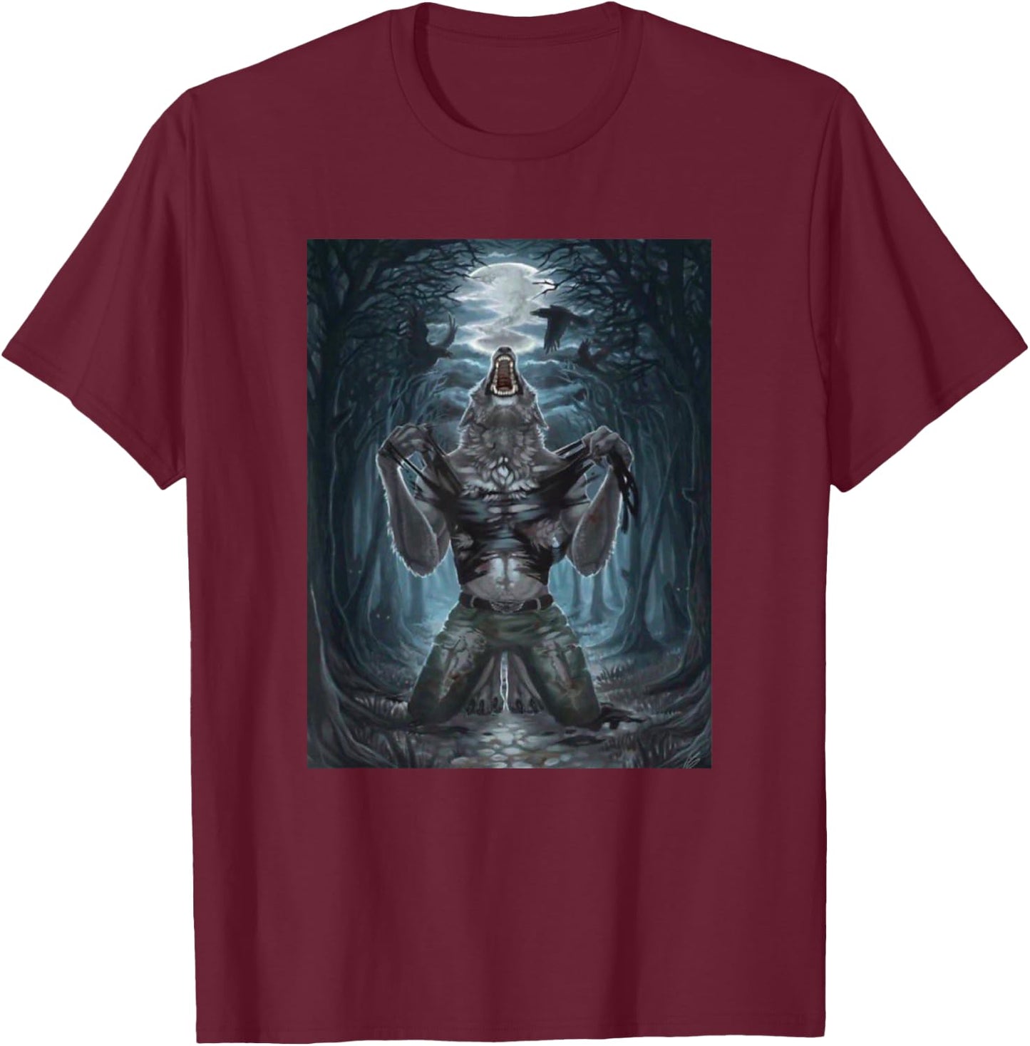 Wolf Ripping Meme T-Shirt - T-Shirt | Maroon
