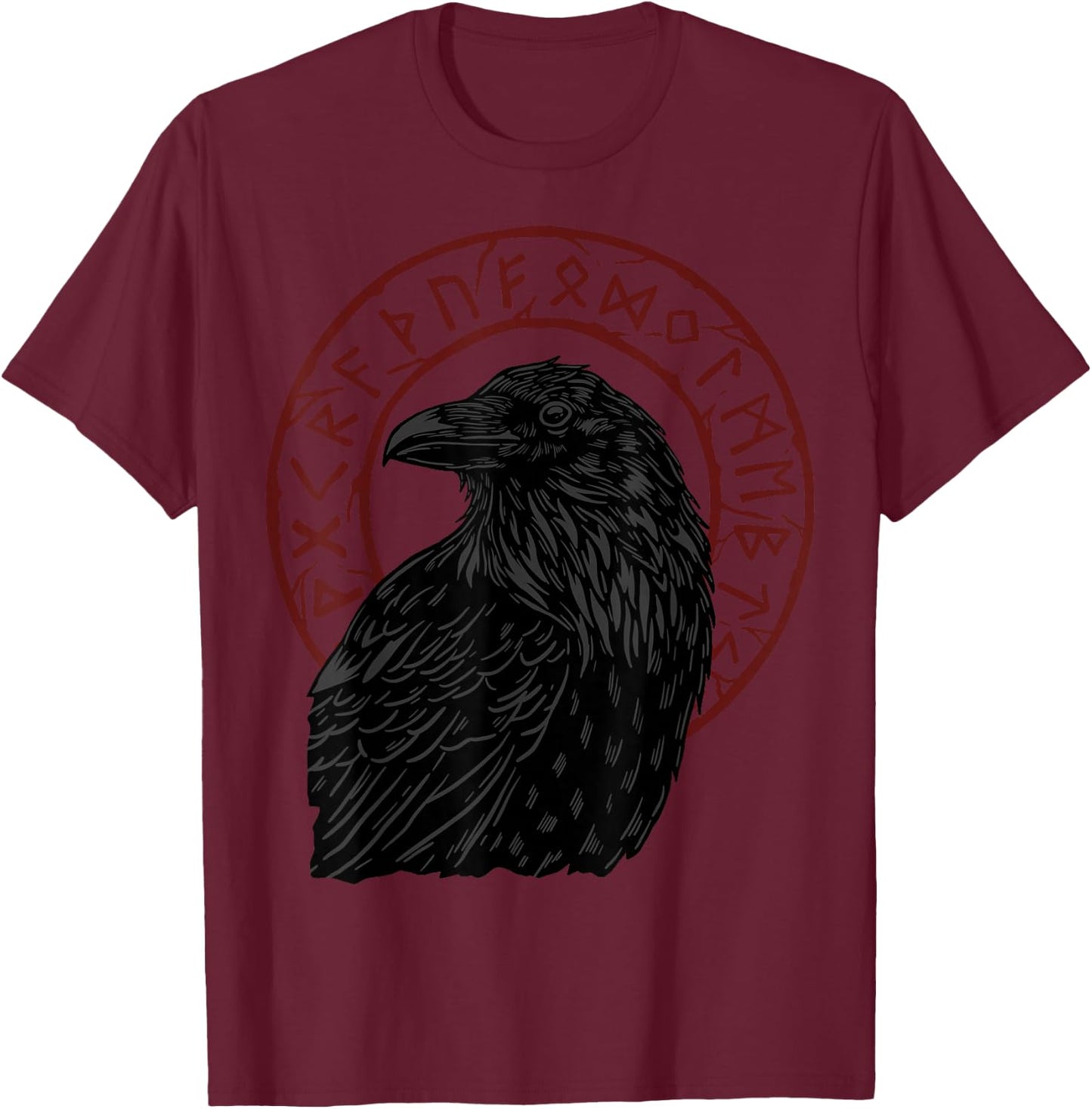 Ravens Viking Nordic Mythology Crows T-Shirt - T-Shirt | Maroon