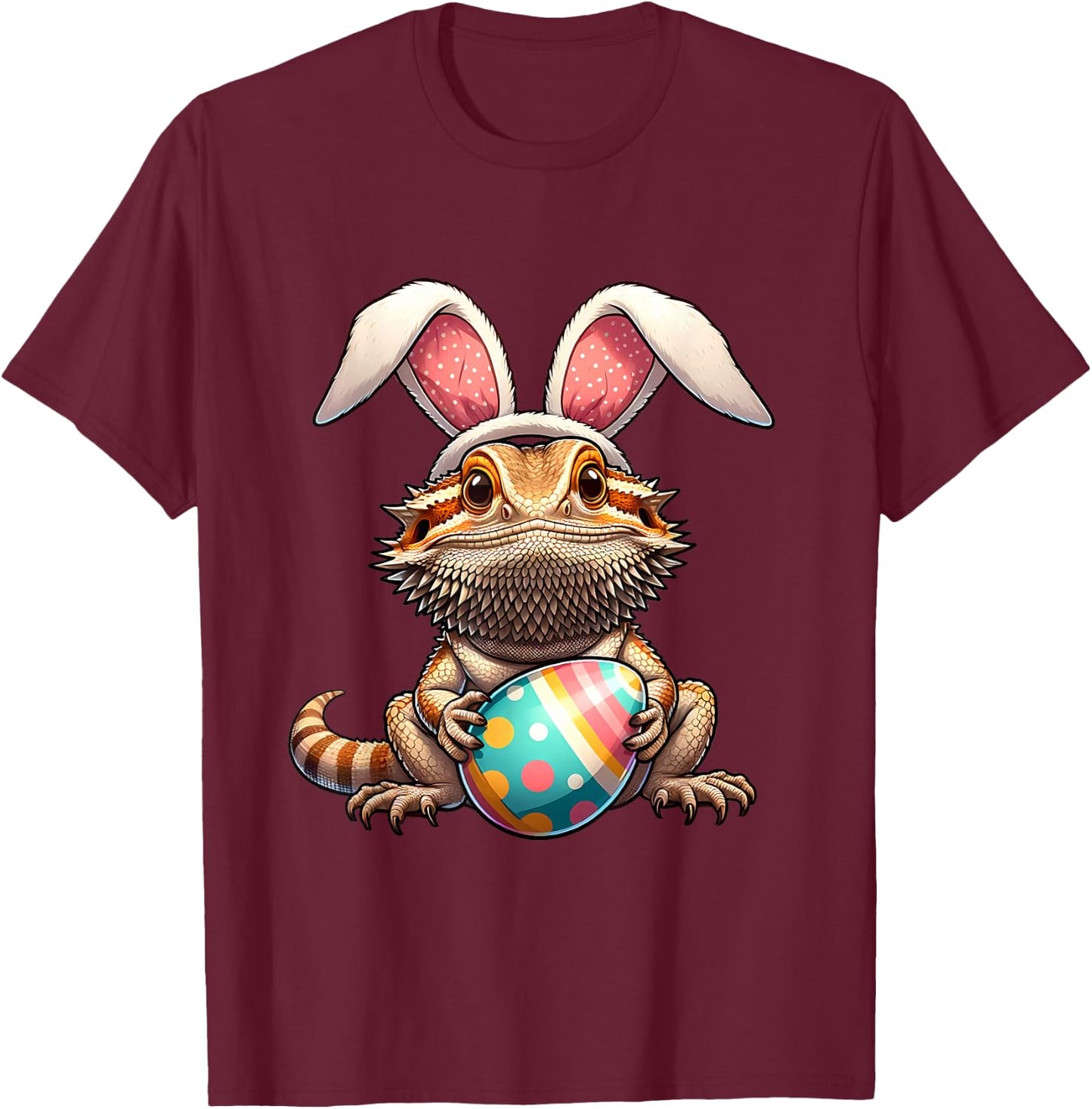 Easter Bearded Dragon Pets Pet Egg Eggs Bunny Rabbits T-Shirt - T-Shirt | Maroon