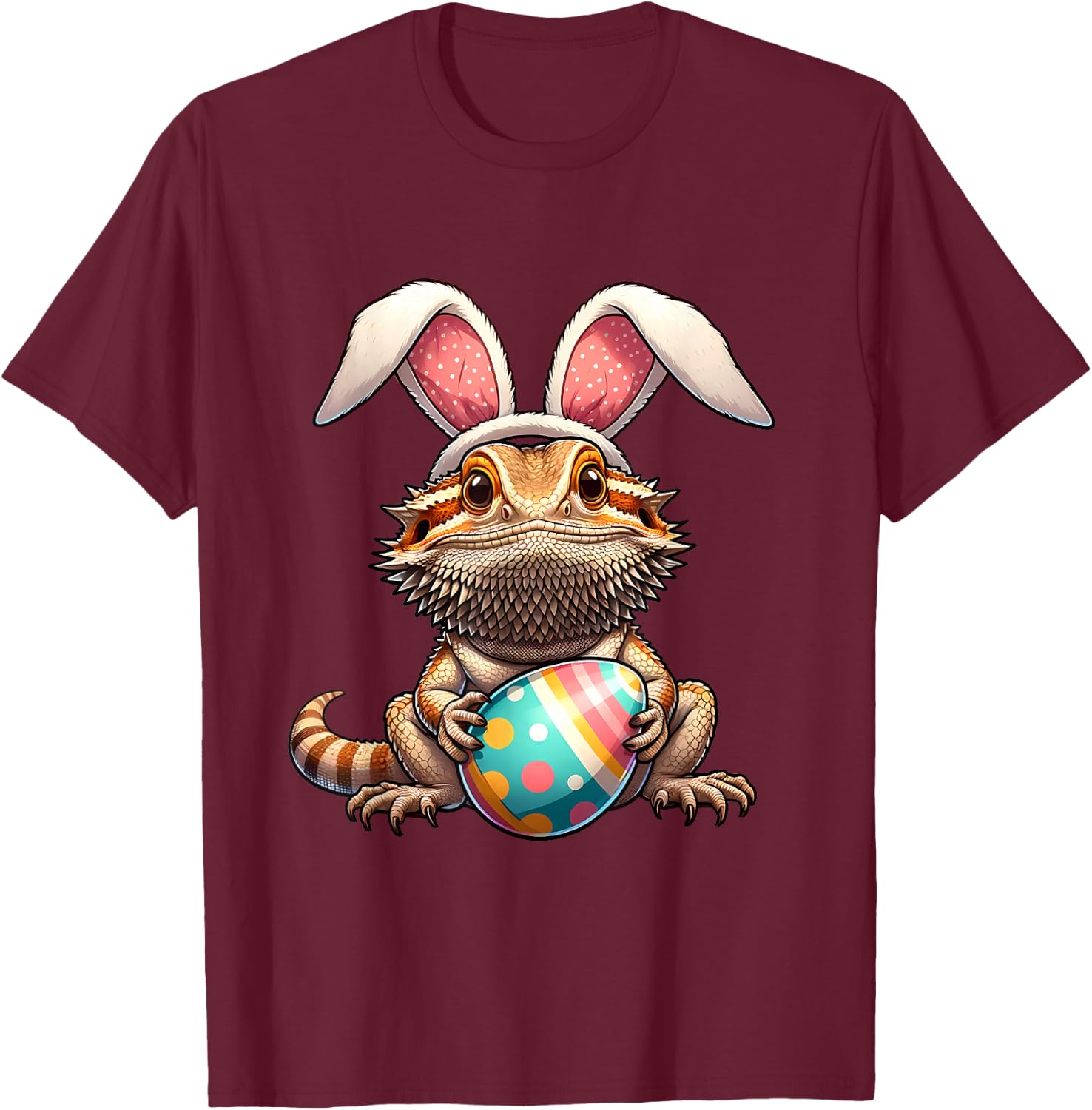 Easter Bearded Dragon Pets Pet Egg Eggs Bunny Rabbits T-Shirt - T-Shirt | Maroon