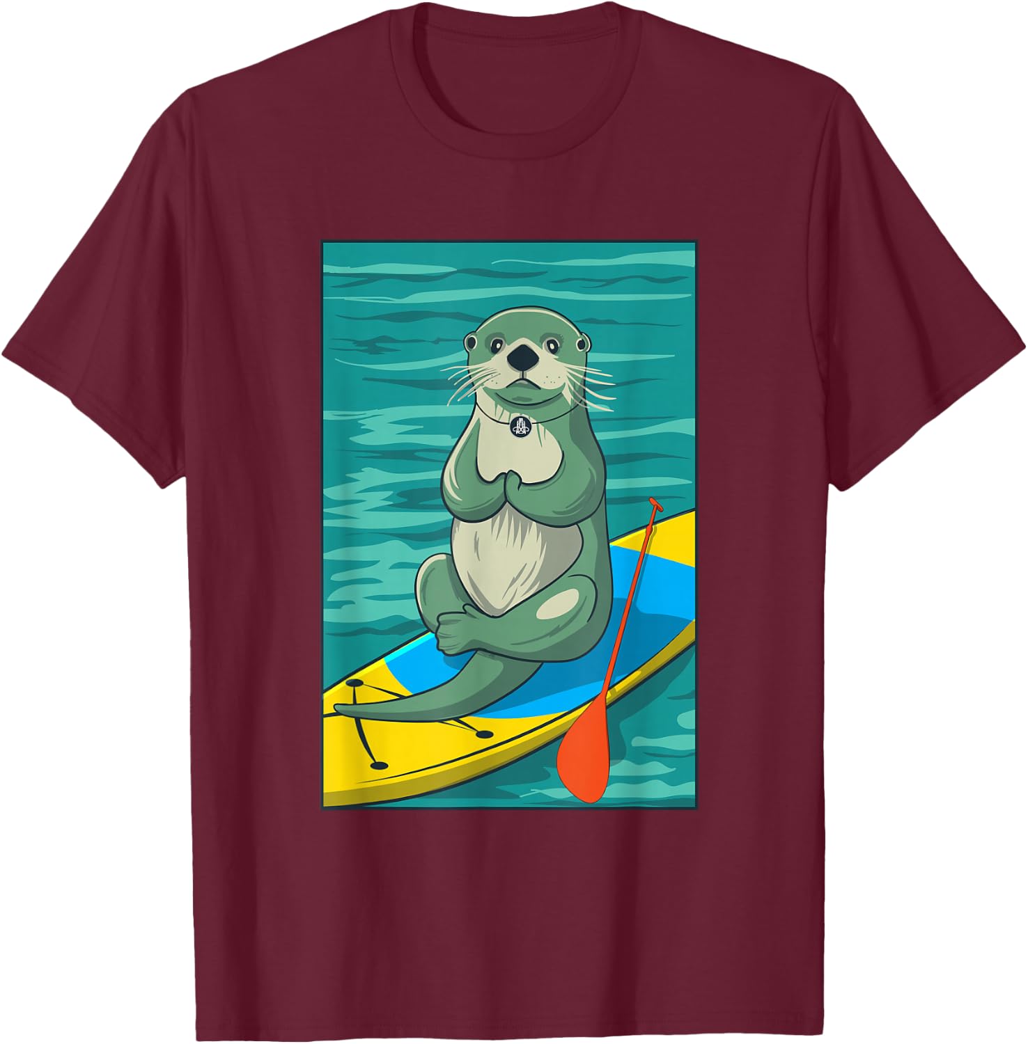 Standup Paddleboard SUP Paddling Humorous Otter T-Shirt - T-Shirt | Maroon