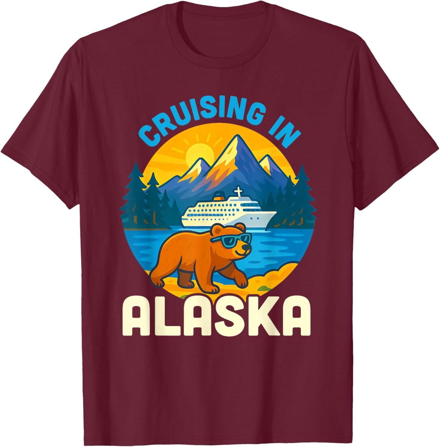 Alaska Cruise 2025 Fun Design Kids Boys Girls Toddlers T-Shirt - T-Shirt | Maroon