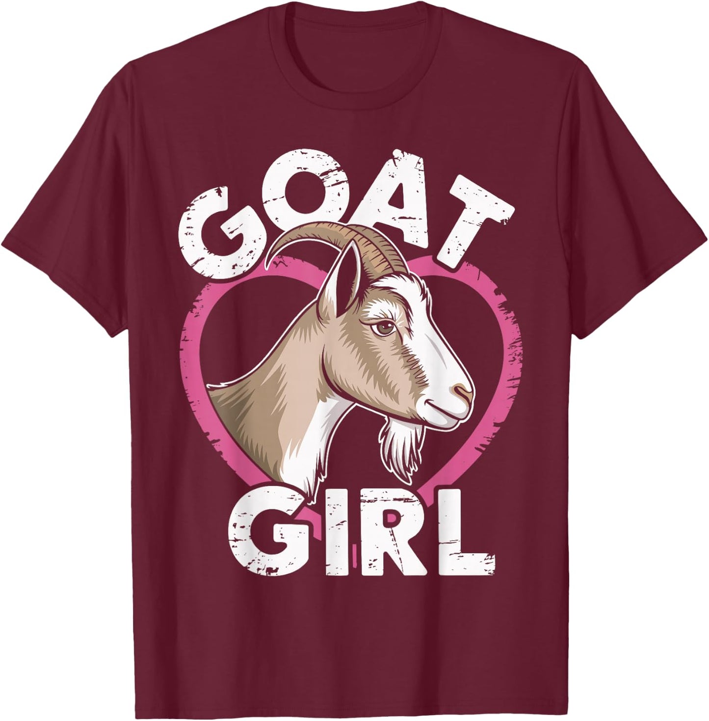 Goat Girl Funny Goat T-Shirt - T-Shirt | Maroon