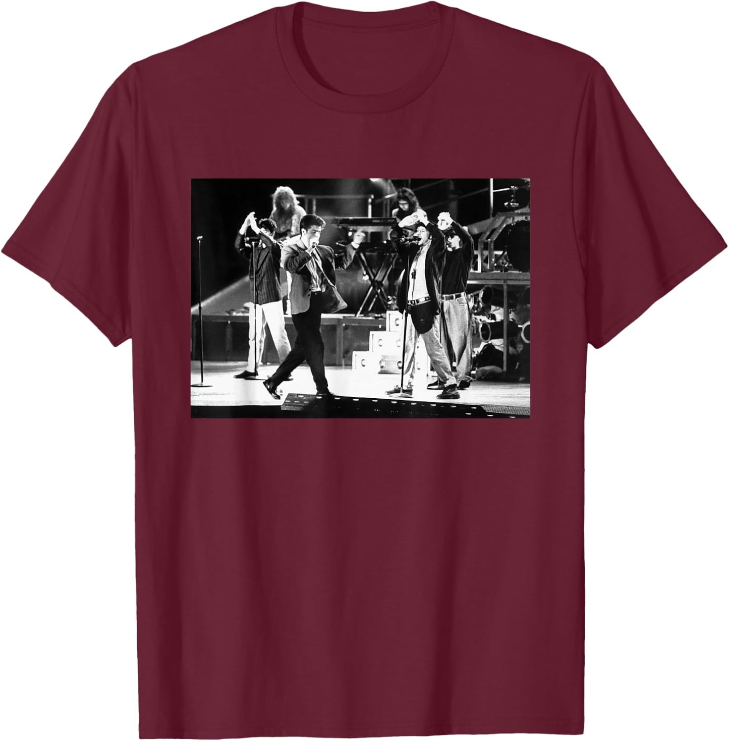 New Kids on The Block No More Games 1991 Tour T-Shirt - T-Shirt | Maroon