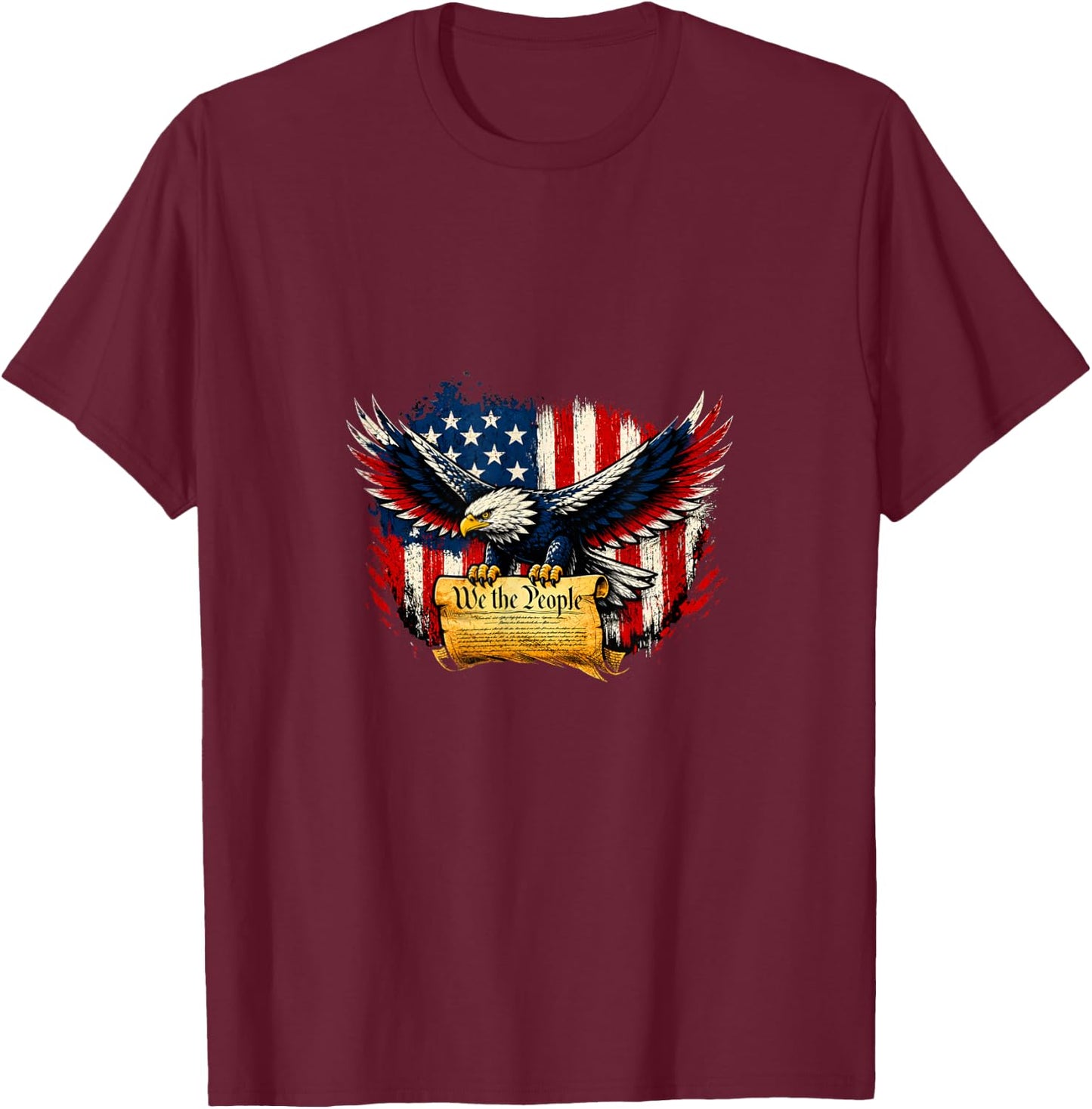America 250 Eagle red White Blue with Scroll T-Shirt - T-Shirt | Maroon