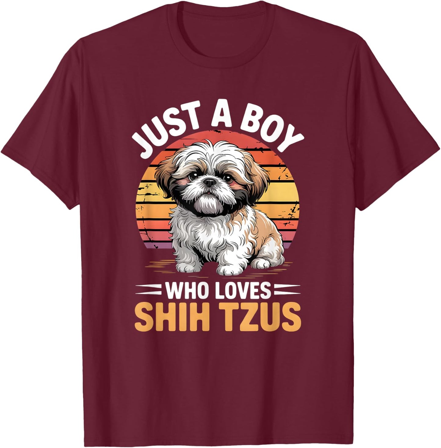 Boys Shih Tzu T-Shirt - T-Shirt | Maroon