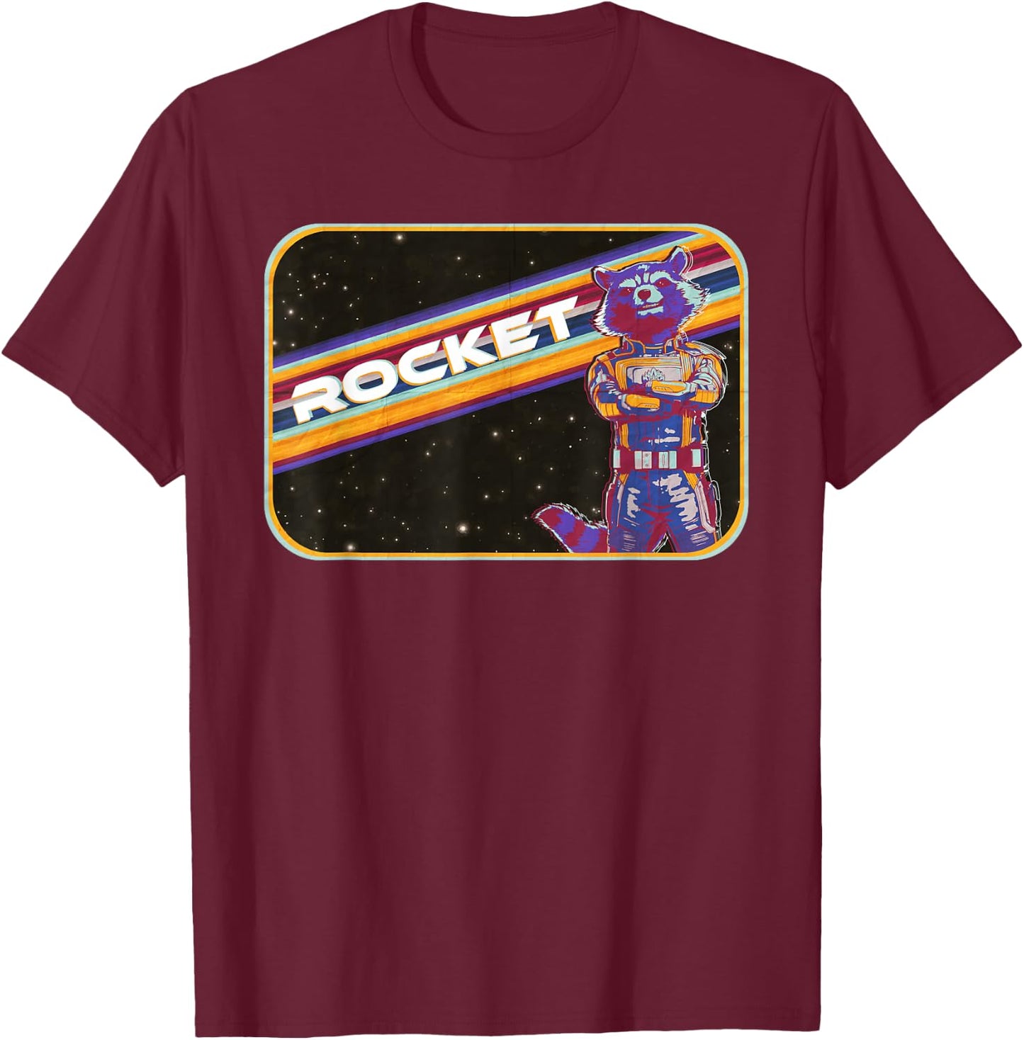 Guardians Of The Galaxy Rocket , black T-Shirt - T-Shirt | Maroon