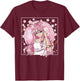 Japanisches Anime Mädchen Otaku Kirschblüte Sakura Damen T-Shirt - T-Shirt | Maroon