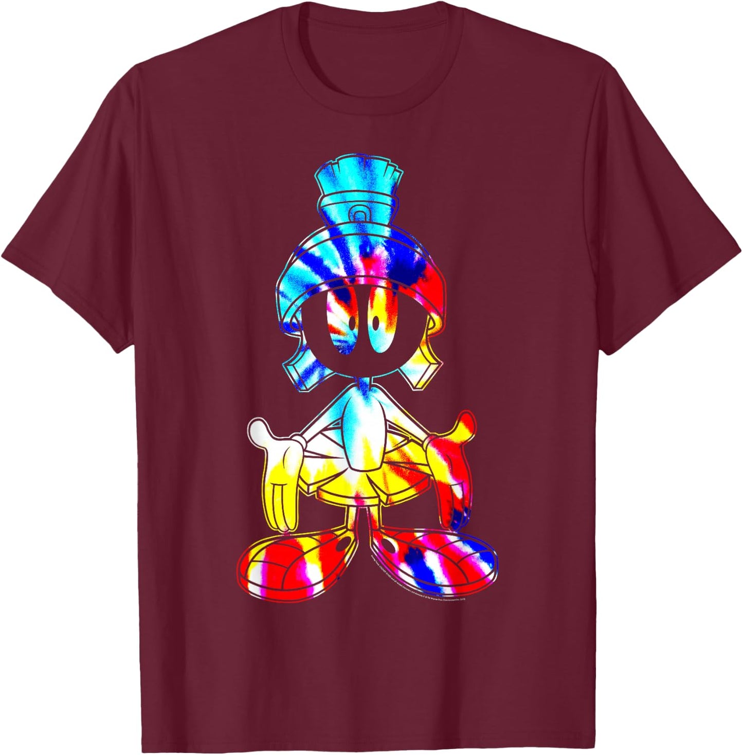 Looney Tunes Marvin The Martian Tie Dye Portrait Small T-Shirt - T-Shirt | Maroon