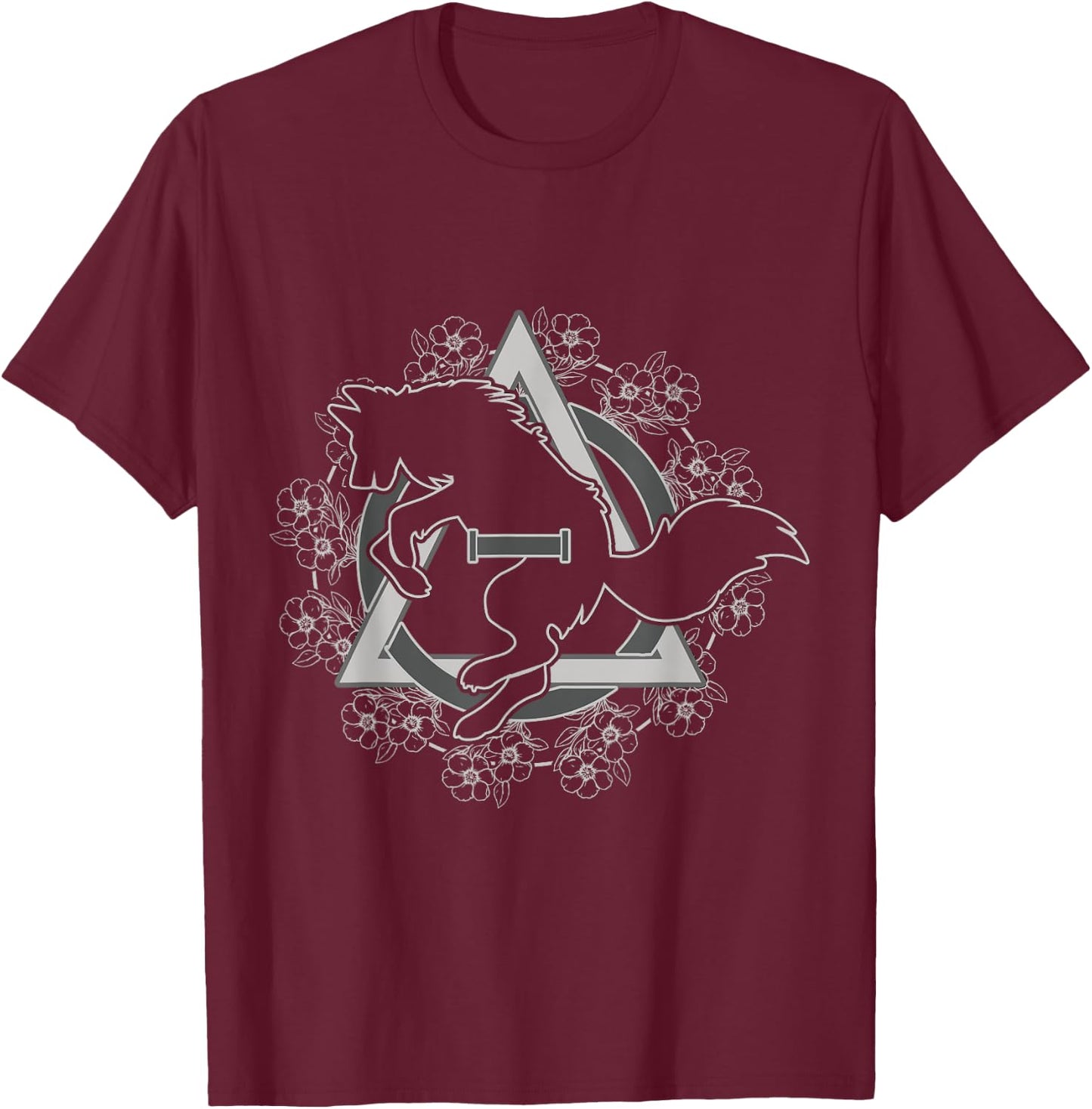 Therian Theta Delta Wolf Hound Fox Dog Otherkin Furry T-Shirt - T-Shirt | Maroon