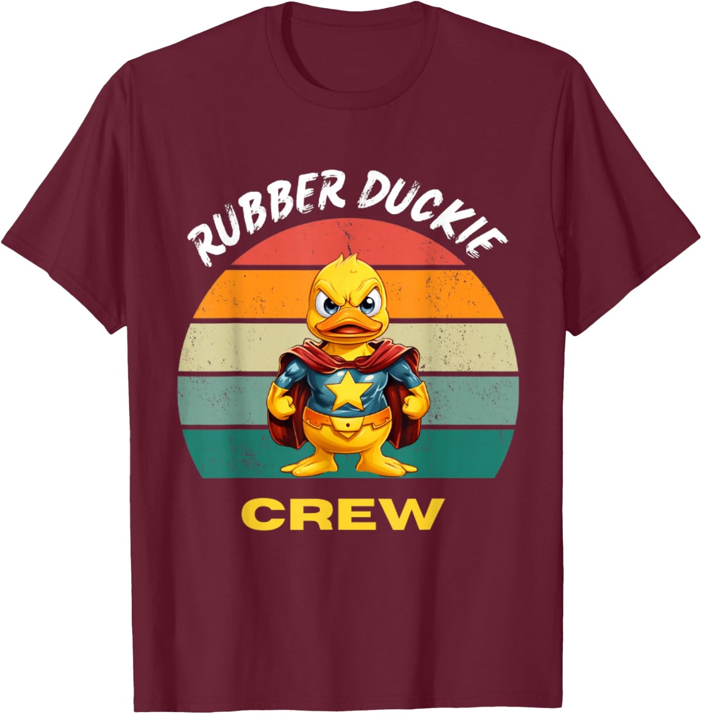 Rubber Duckie Crew - Funny Rubber Duck T-Shirt - T-Shirt | Maroon