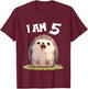 Kids 5 Years old 5 birthday Hedgehogs Boy Girl Hedgehog T-Shirt - T-Shirt | Maroon