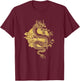 Chinesischer goldener Drache T-Shirt - T-Shirt | Maroon