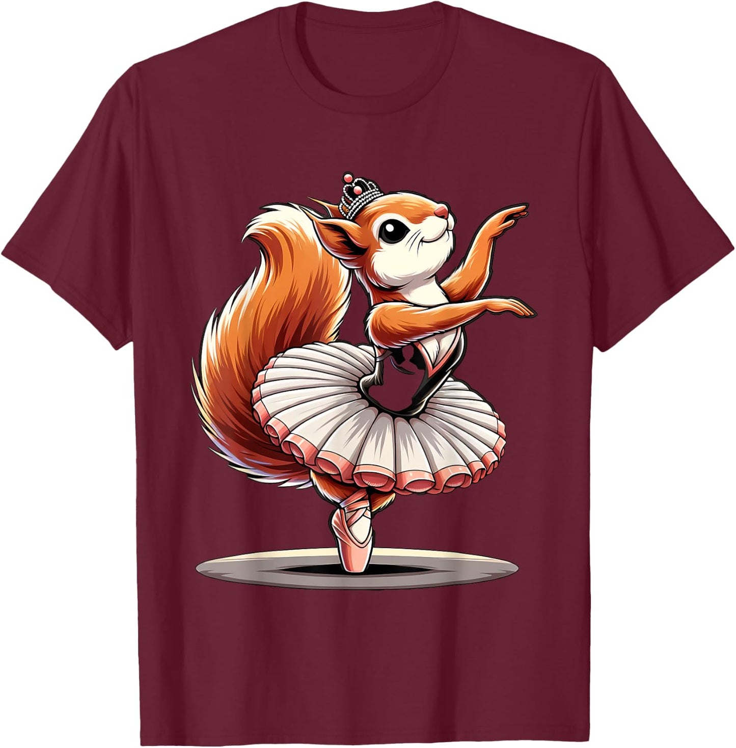Ballerina Wild squirrel Dancing T-Shirt - T-Shirt | Maroon