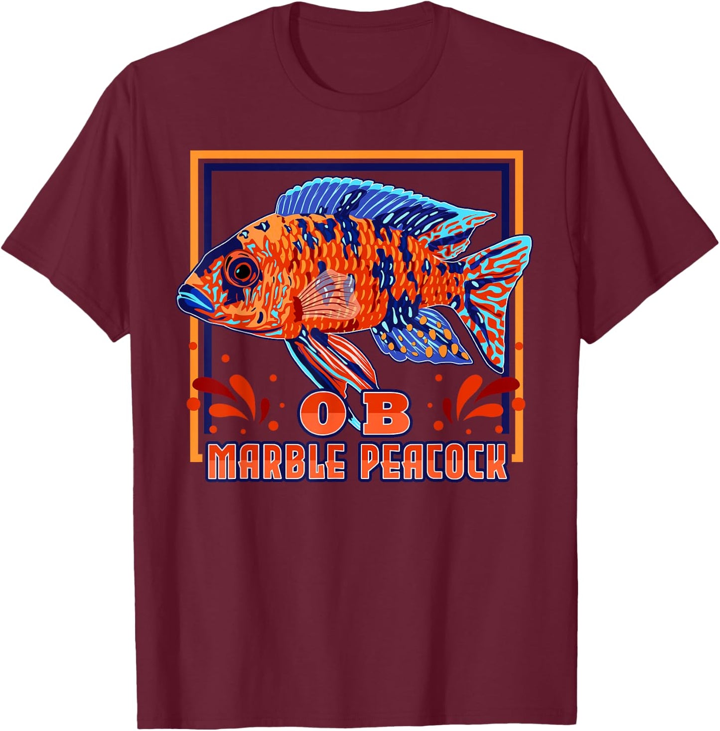 OB Peacock Cichlid Malawi Cichlid Aquarium Fish T-Shirt - T-Shirt | Maroon