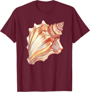 Conch Shell Retro T-Shirt - T-Shirt | Maroon
