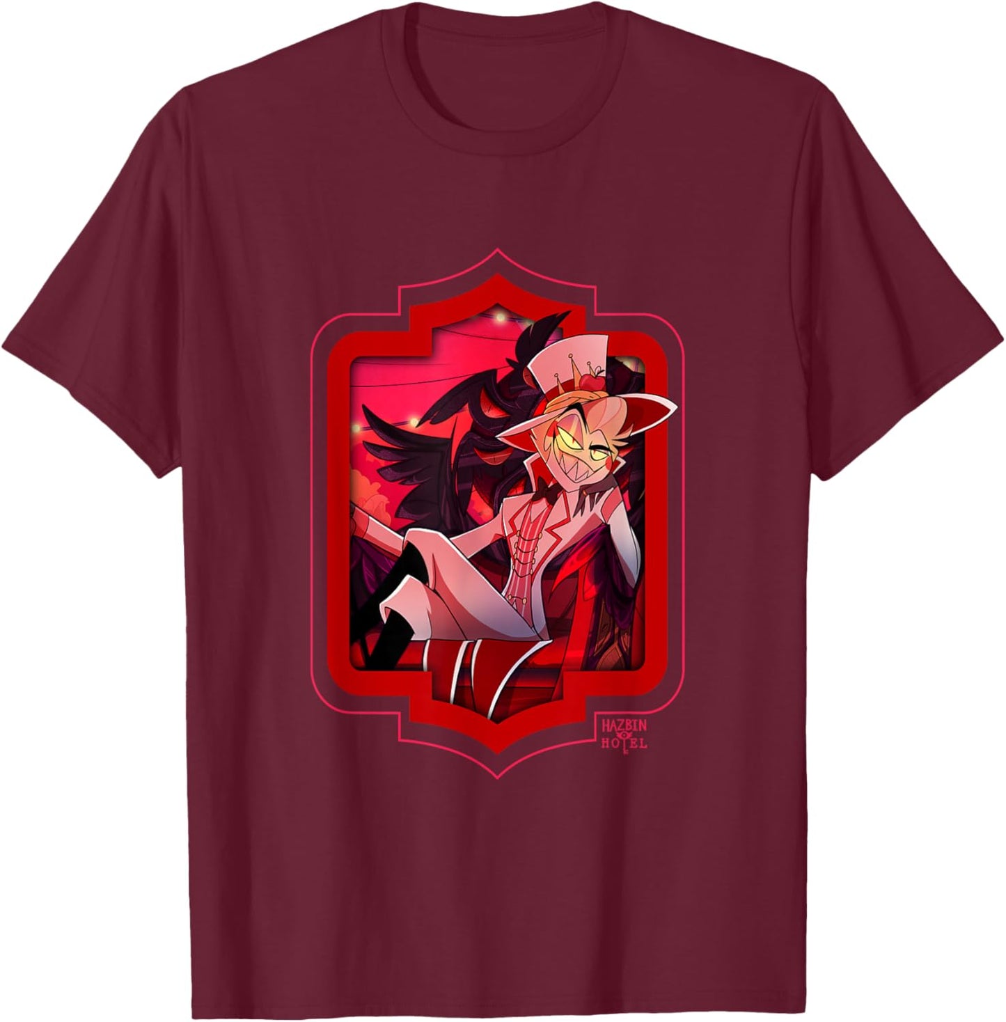 Hazbin Hotel - Lucifer , black T-Shirt - T-Shirt | Maroon