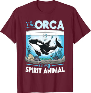 Funny Orca Animal The Orca Is My Spirit Animal T-Shirt - T-Shirt | Maroon
