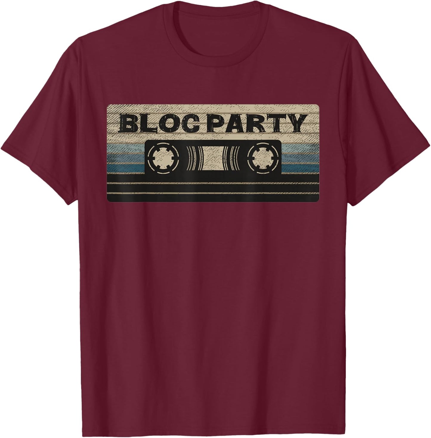 Vintage Bloc Cassette Party Mix Tape Music 2000s Rock , Black, S T-Shirt - T-Shirt | Maroon