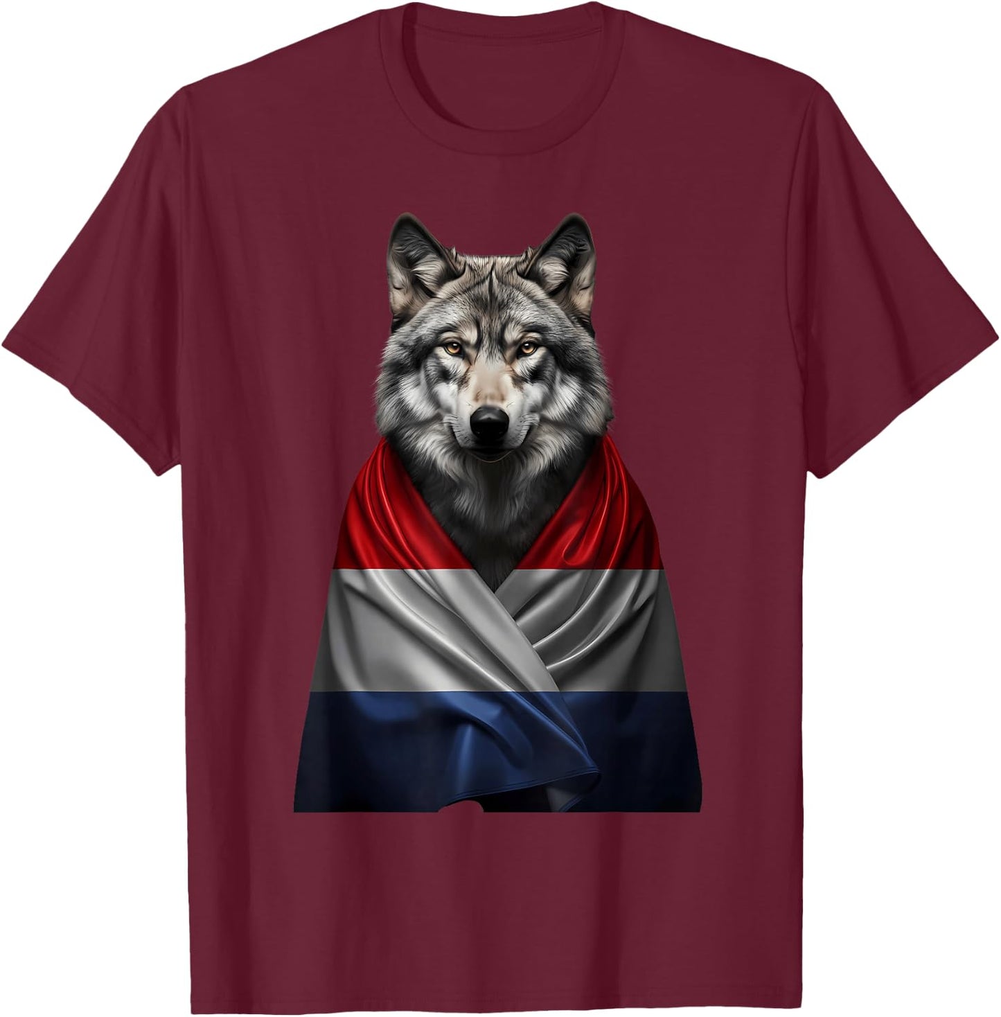 Netherlands Flag Wolf Dutch Roots Nederland T-Shirt - T-Shirt | Maroon