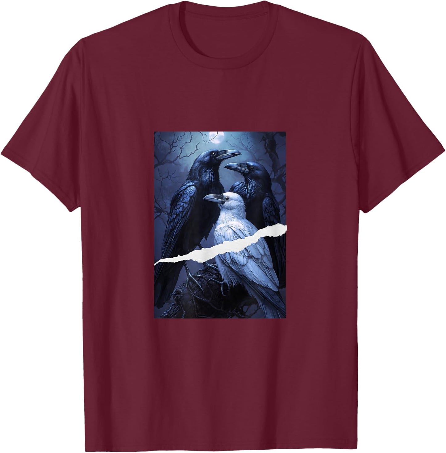 Ravens Under the Moon - Inspired by Feathers So Vicious T-Shirt - T-Shirt | Maroon