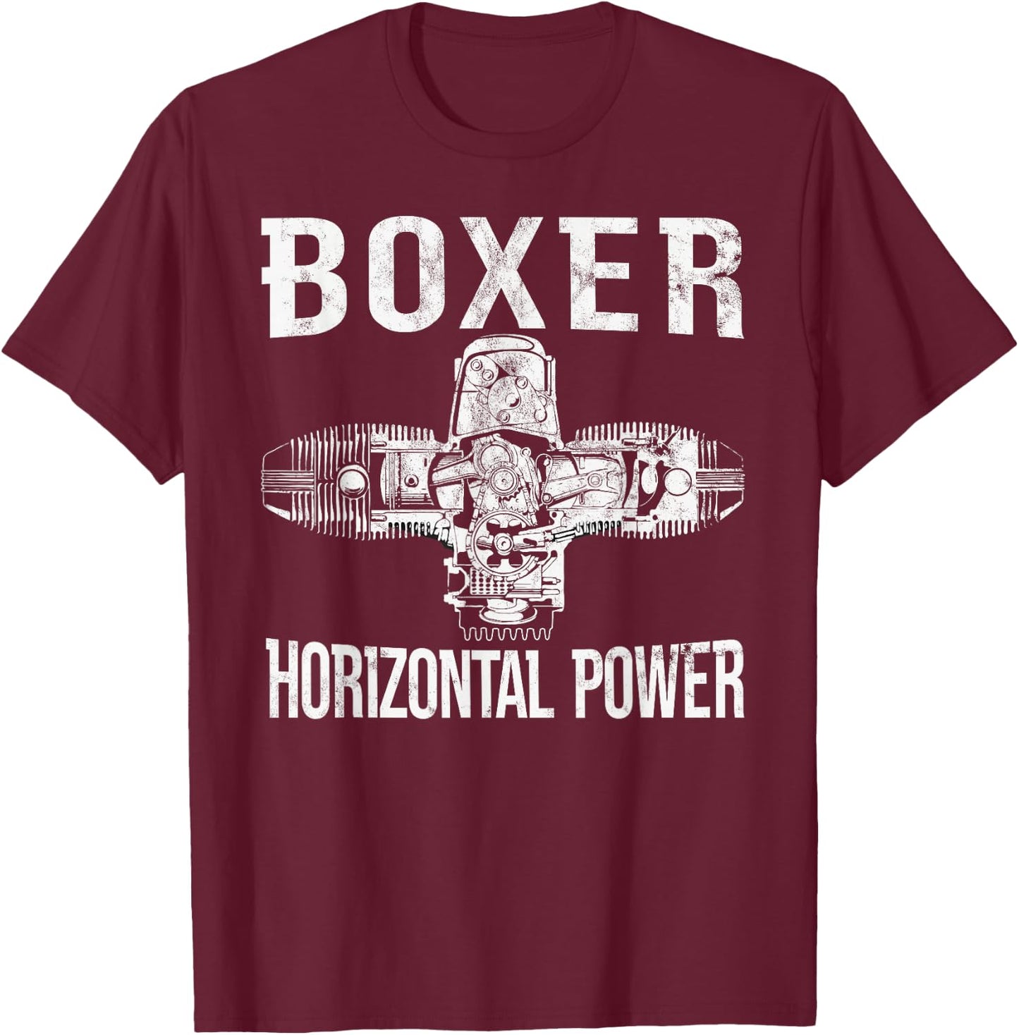 Boxer Motor Motorrad Biker Boxer Zweizylinder Motorrad T-Shirt - T-Shirt | Maroon