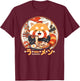 Red Panda Loves Ramen Kawaii Neko Red Panda Ramen , black T-Shirt - T-Shirt | Maroon