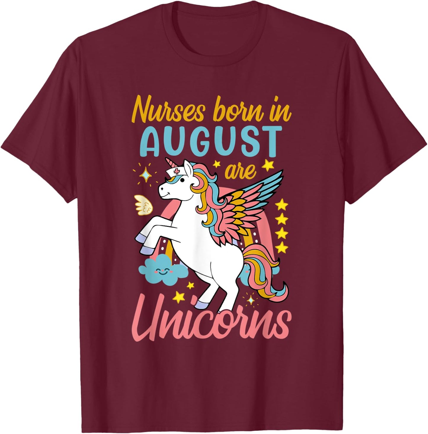 Nurse Born In August T-Shirt - T-Shirt | Maroon