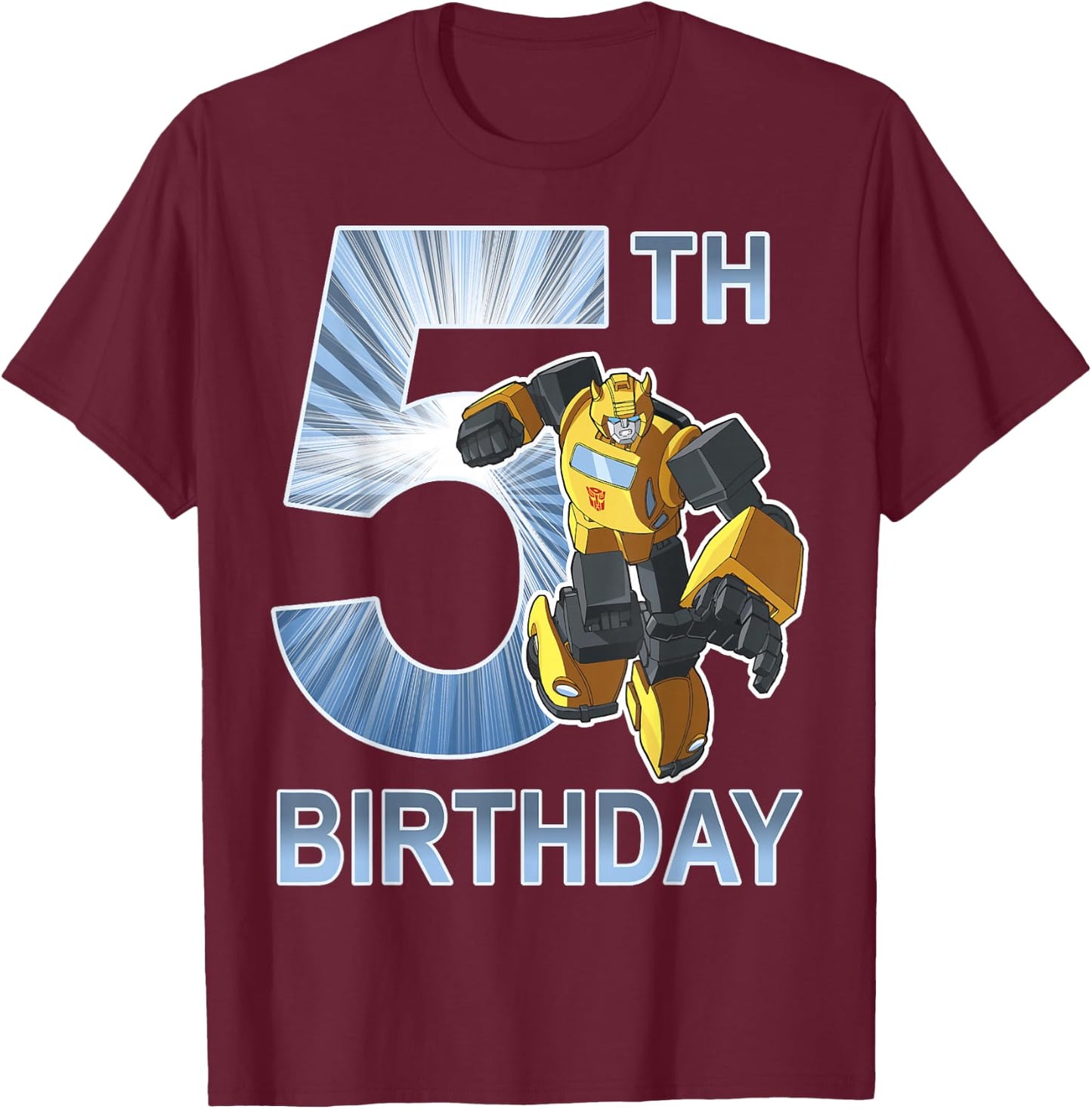 Transformers Bumblebee 5th Birthday Vintage T-Shirt - T-Shirt | Maroon