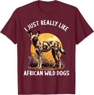 I just really like Wild Dogs Lovers Wild Dog T-Shirt - T-Shirt | Maroon