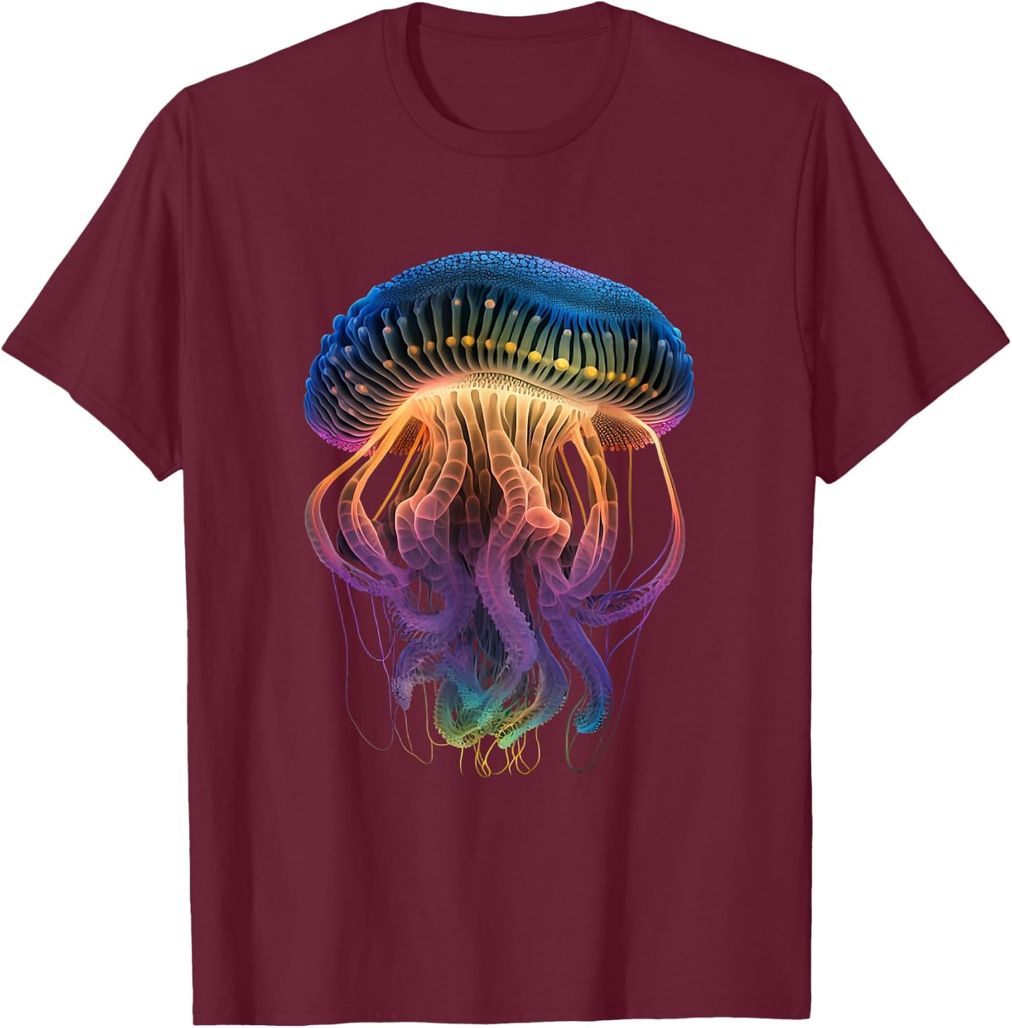 Luminous Jellyfish T-Shirt - T-Shirt | Maroon