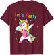 Unicorn Lets Party Outfit Women's Girls Dancing Unicorn , black T-Shirt - T-Shirt | Maroon