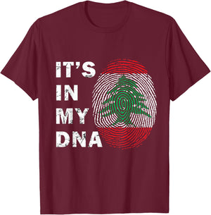 Lebanon in My DNA Proud Lebanon Flag Lebanese Men Women Kids T-Shirt - T-Shirt | Maroon