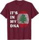 Lebanon in My DNA Proud Lebanon Flag Lebanese Men Women Kids T-Shirt - T-Shirt | Maroon