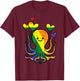Gay Pride Octopus Hearts Rainbow Flag Lgbtq Women Kids Men T-Shirt - T-Shirt | Maroon