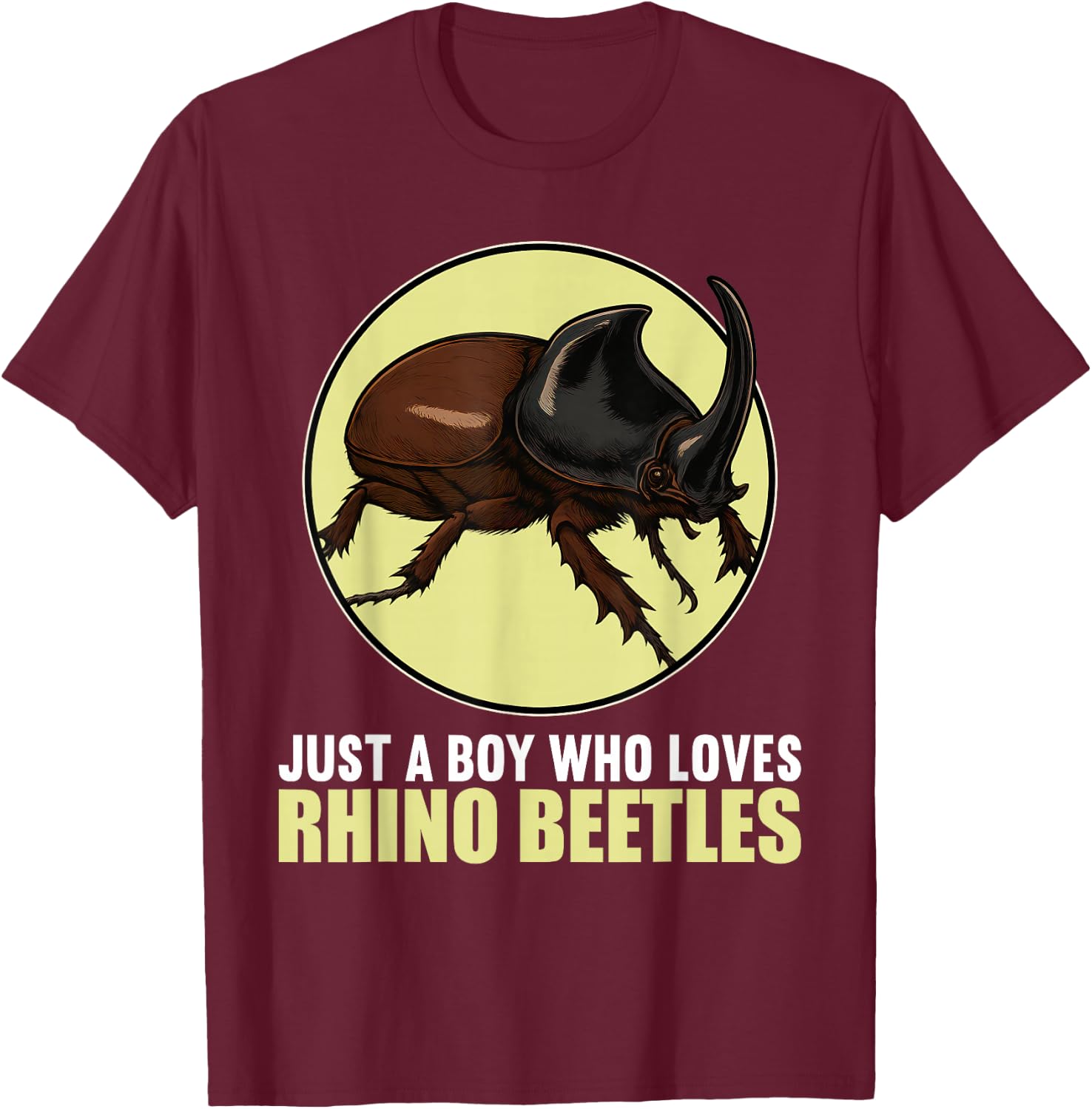 Just a Boy who loves Rhino Beetles Rhino Beetle T-Shirt - T-Shirt | Maroon