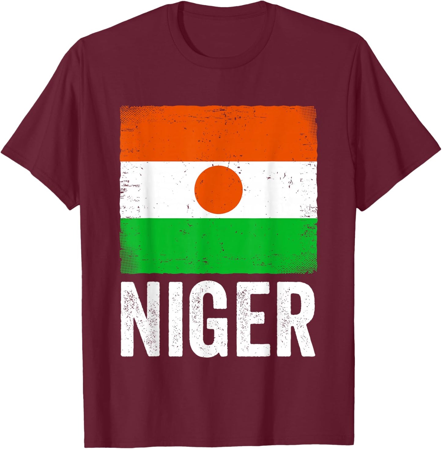 Nigerien Flag Niger T-Shirt - T-Shirt | Maroon