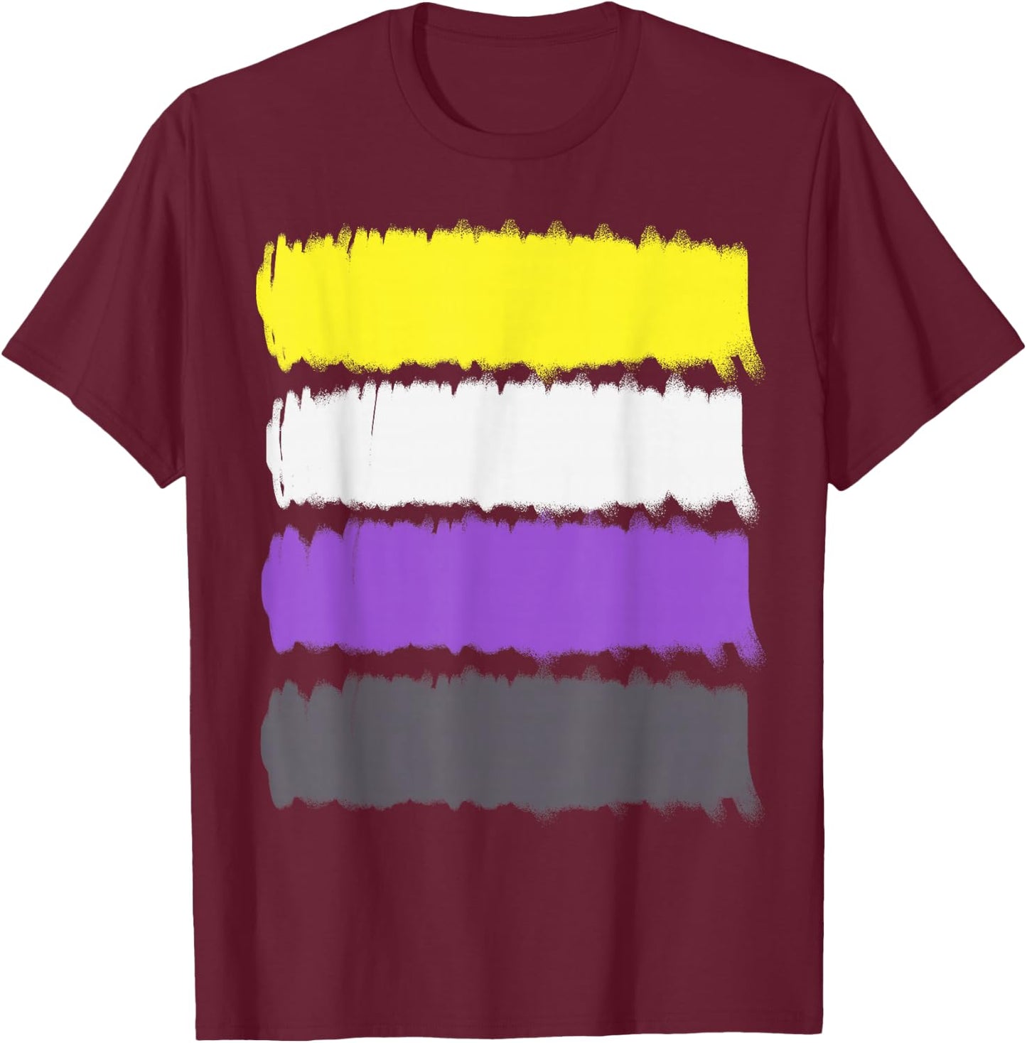 Nonbinary Genderqueer Flagge - LGBTQ Stolz Enby Transgender T-Shirt - T-Shirt | Maroon