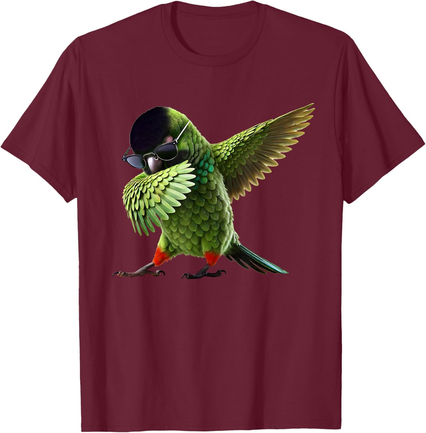 Dabbing Nanday Conure Parrot Lover Birding T-Shirt - T-Shirt | Maroon