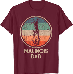 Malinois Dog – Vintage Malinois Dad T-Shirt - T-Shirt | Maroon
