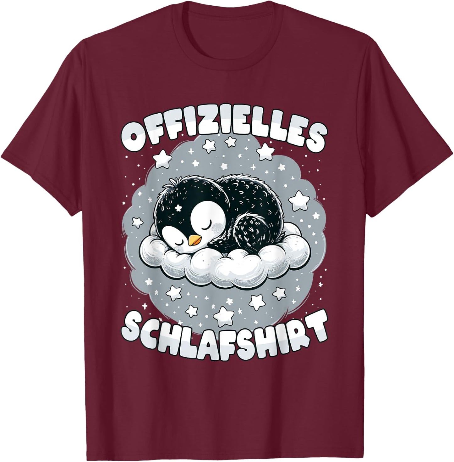 Official Sleep Shirt Penguin Pyjamas Cute Sleep , black T-Shirt - T-Shirt | Maroon