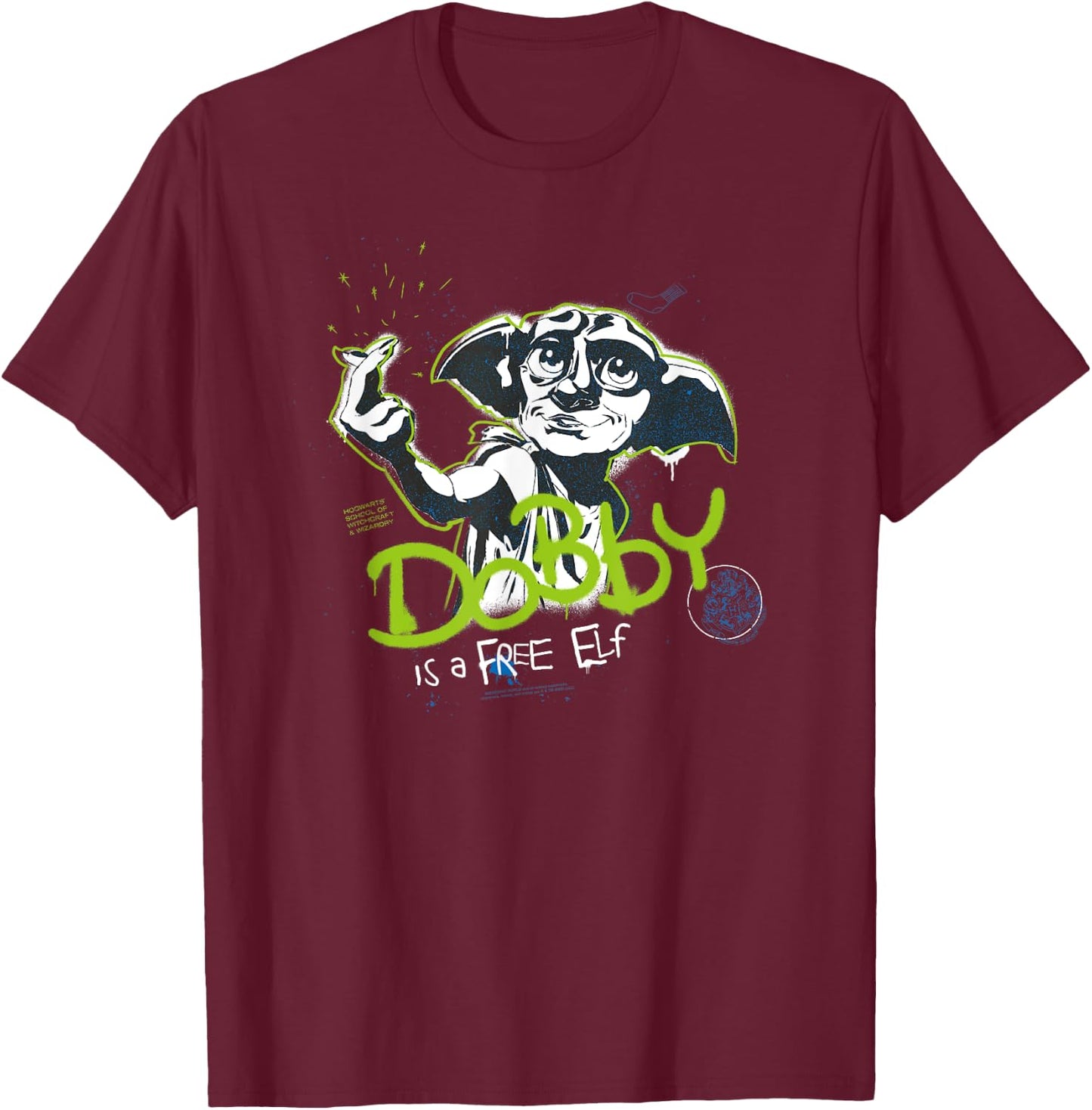 Harry Potter Dobby A Free Elf , black T-Shirt - T-Shirt | Maroon