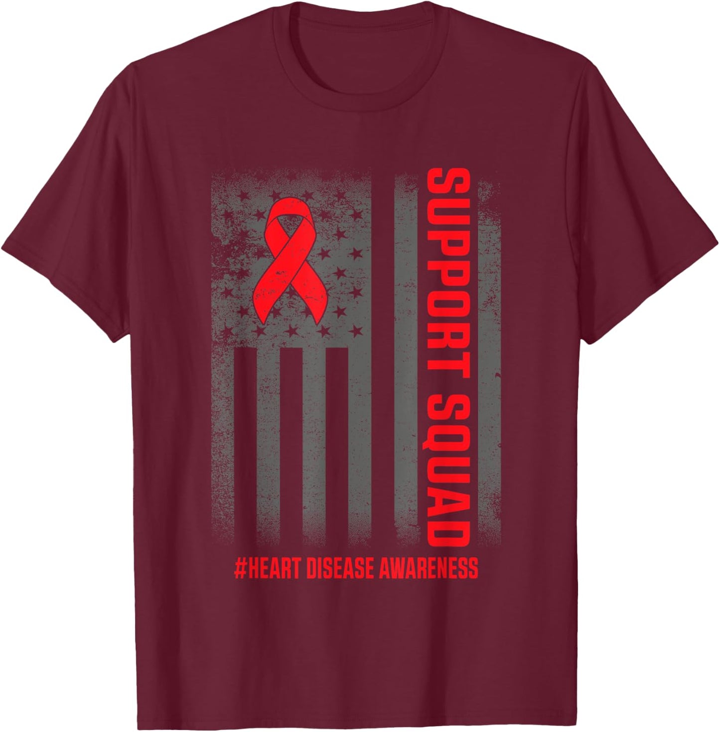 Heart Disease Awareness Month Open Heart Diseases Surgery T-Shirt - T-Shirt | Maroon