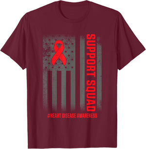 Heart Disease Awareness Month Open Heart Diseases Surgery T-Shirt - T-Shirt | Maroon